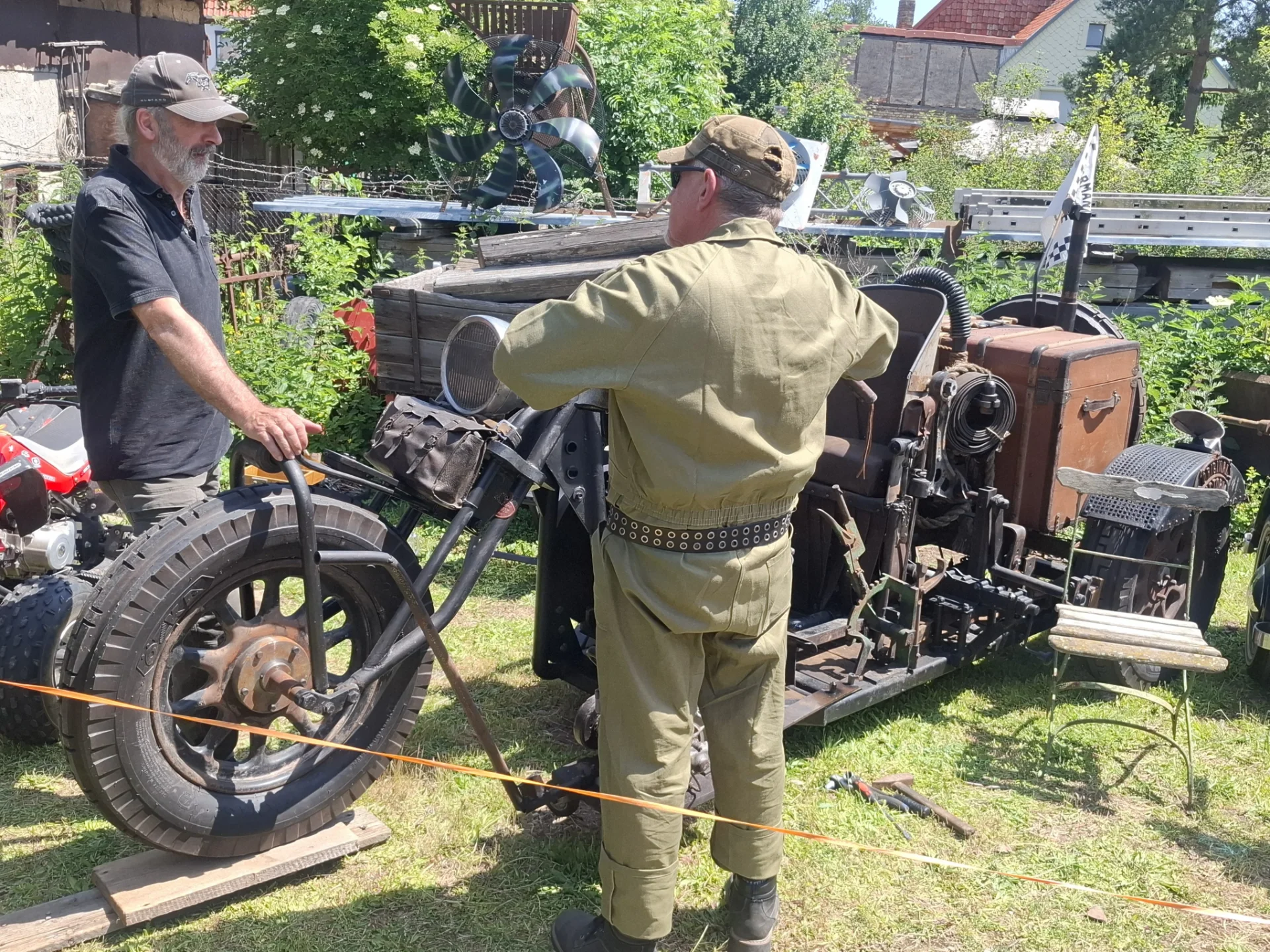 Altes Motorrad auf dem Festival